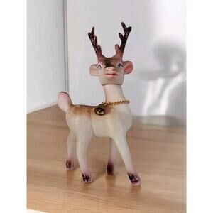 VTG Plastic White Christmas Reindeer Bell Collar Hong Kong